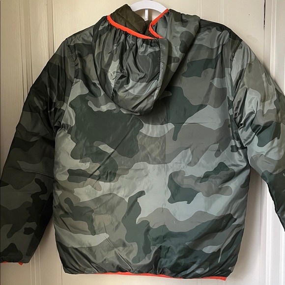 Eddie Bauer Reversible Puffer Jacket with Camouflage Bright Orange Trim Size XL - Picture 11 of 13